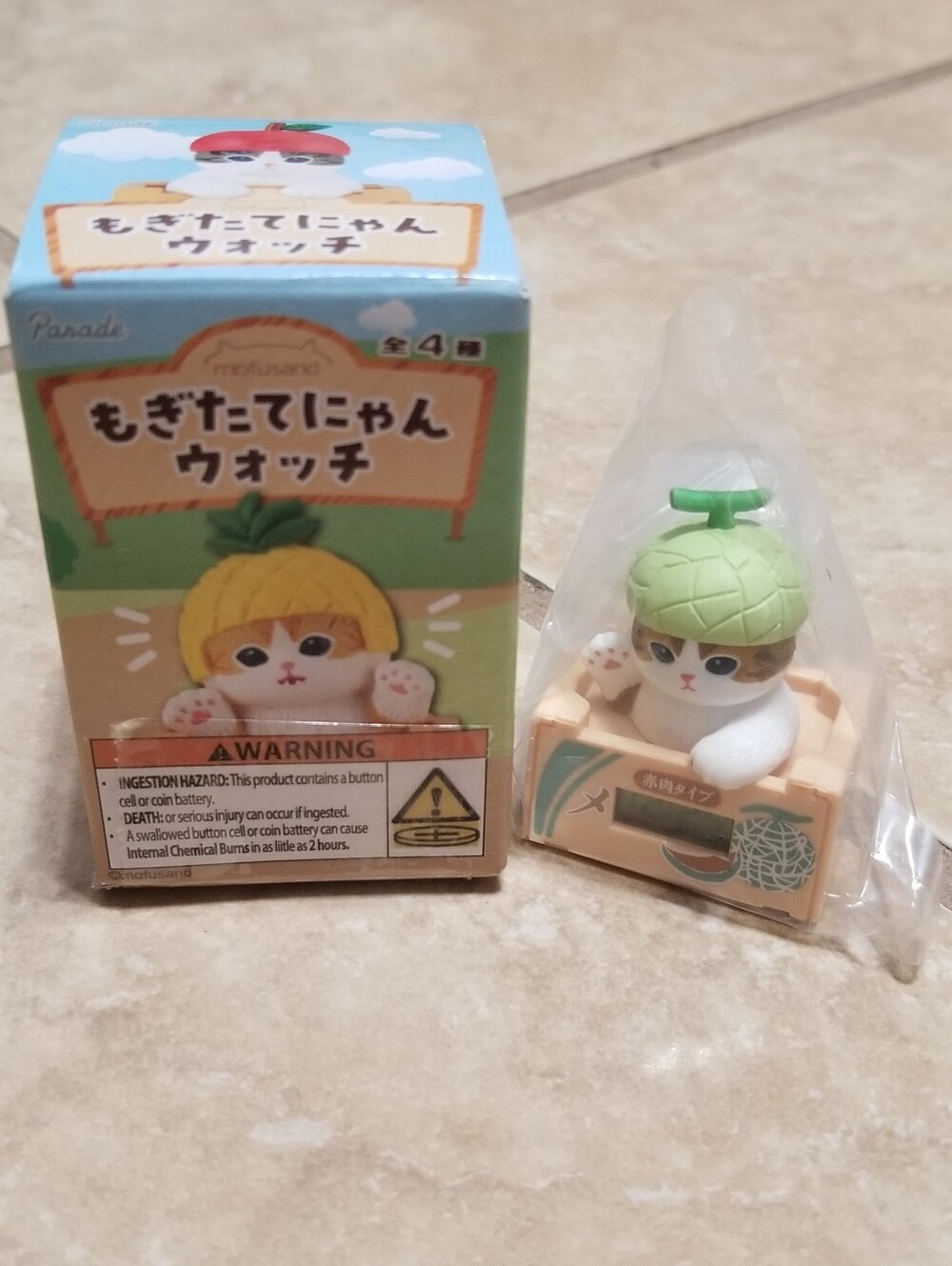 Mofusand Fresh Fruit Box Nyan Mini Clock Figure: Melon